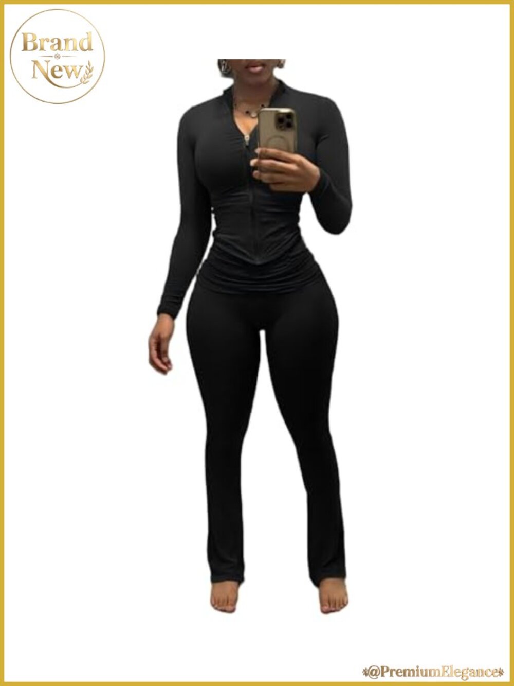 Women's Two Piece Workout Set Long Sleeve Zip Up Hoodie Tracksuit